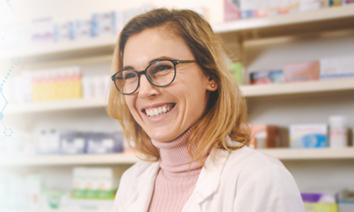 smiling woman pharmacist